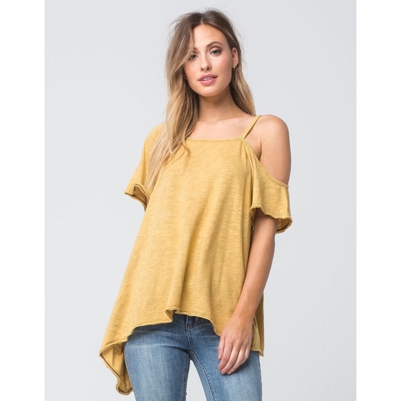 Free People Tops - Free People Coraline Tee in Gold Size Medium